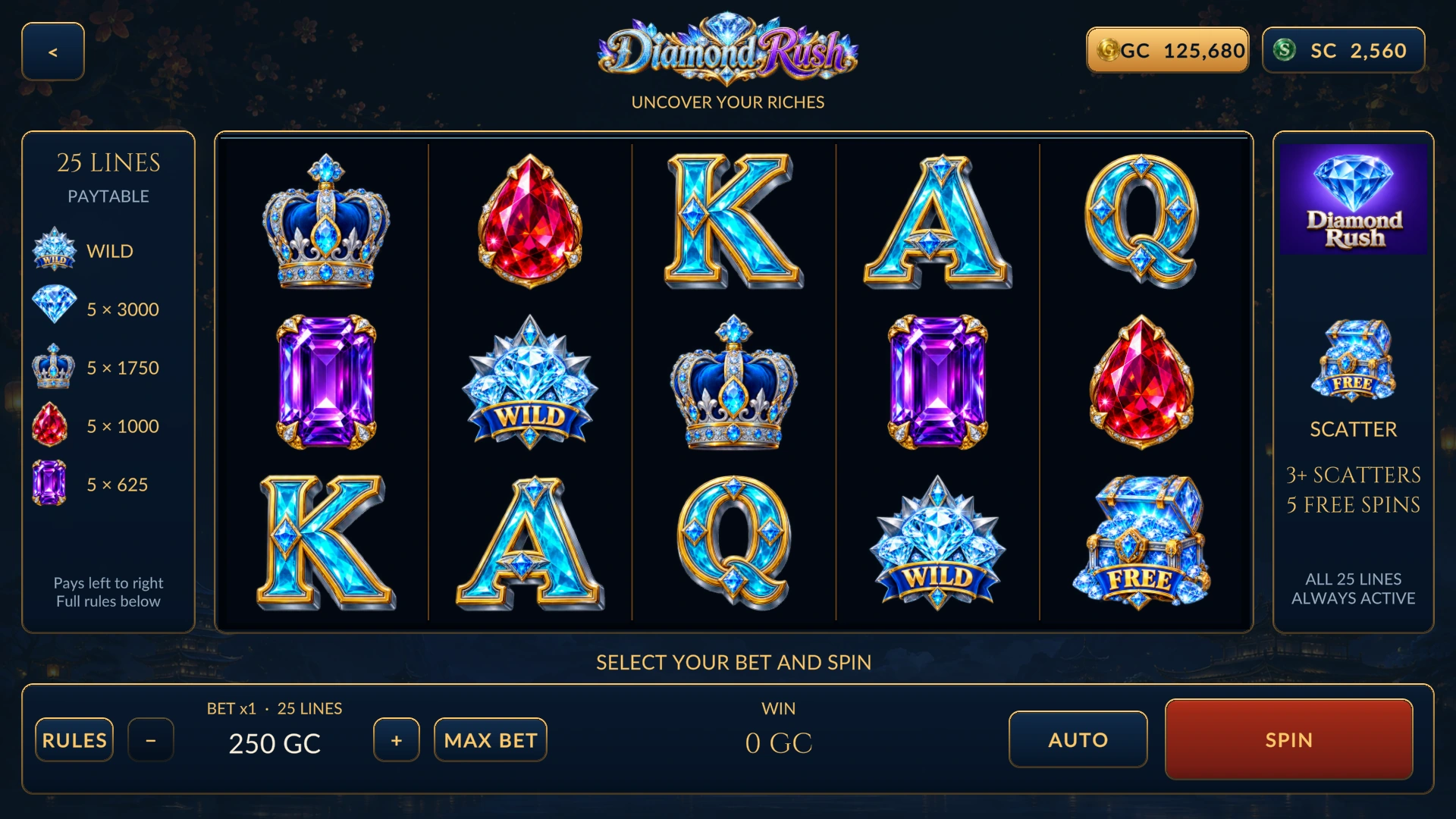 Diamond Rush game screenshot