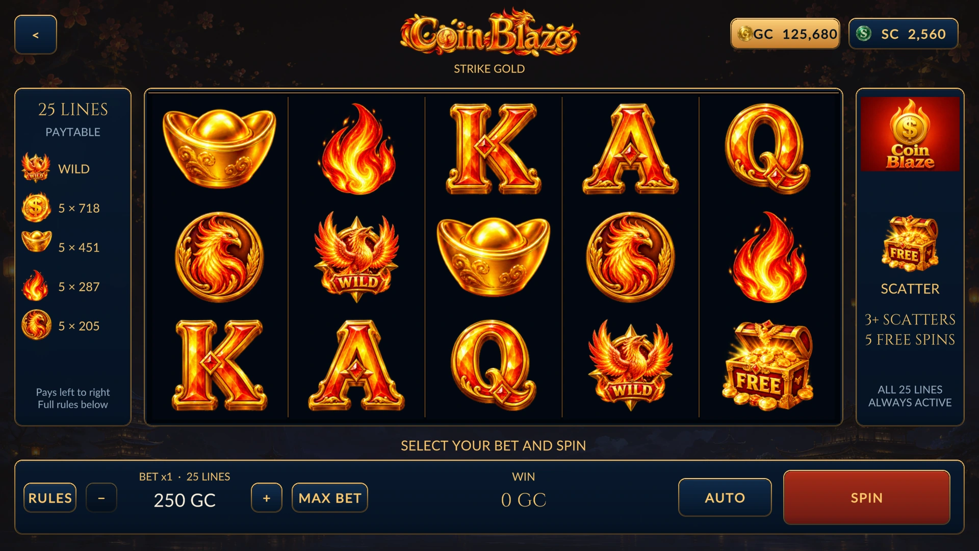 Coin Blaze game screenshot
